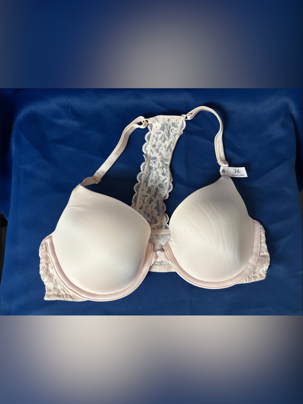 Victoria's Secret Pale Blush Lace Racerback T-Shirt Bra